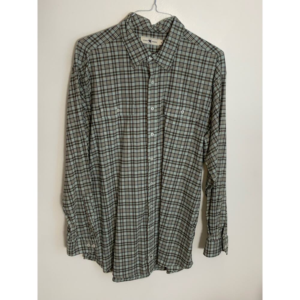 Onward Reserve Plaid blue/brown Button down size xl
